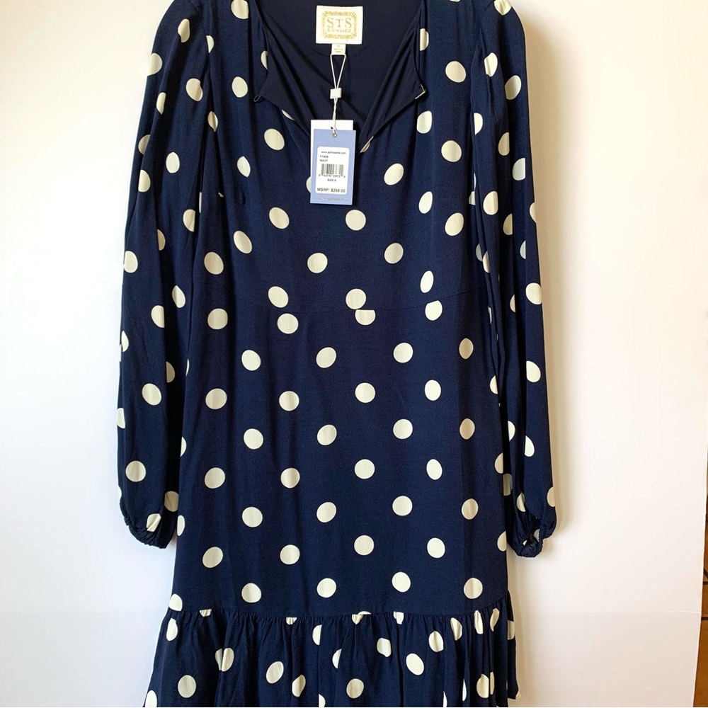 Sail to Sable blue polka dot dress size 6